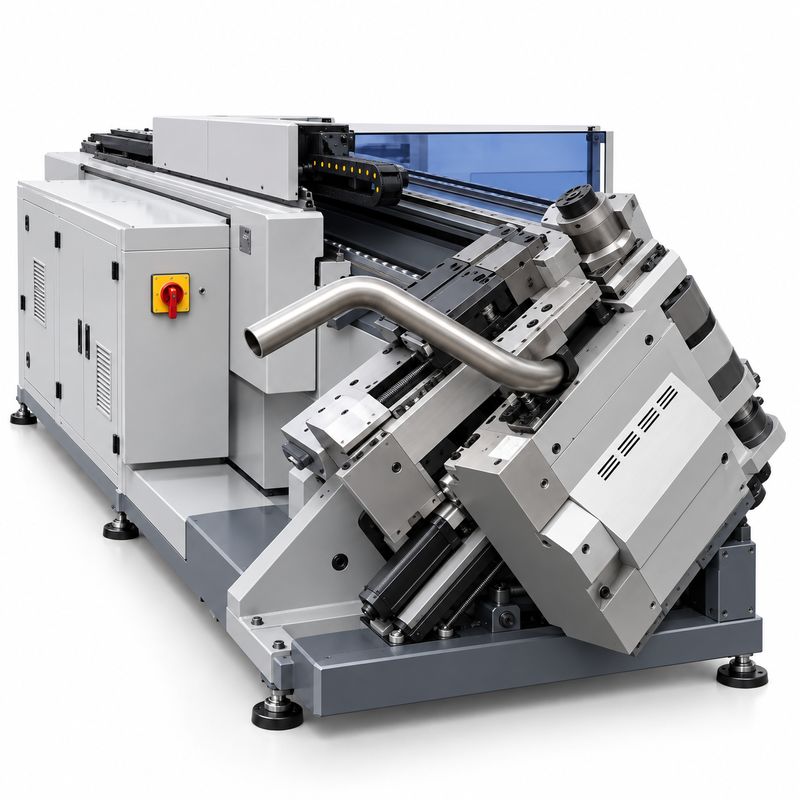 CNC Tube Bending Machine with Rotary Bending Head for Multi-Angle Tube Forming and CNC-Controlled Tube Bending